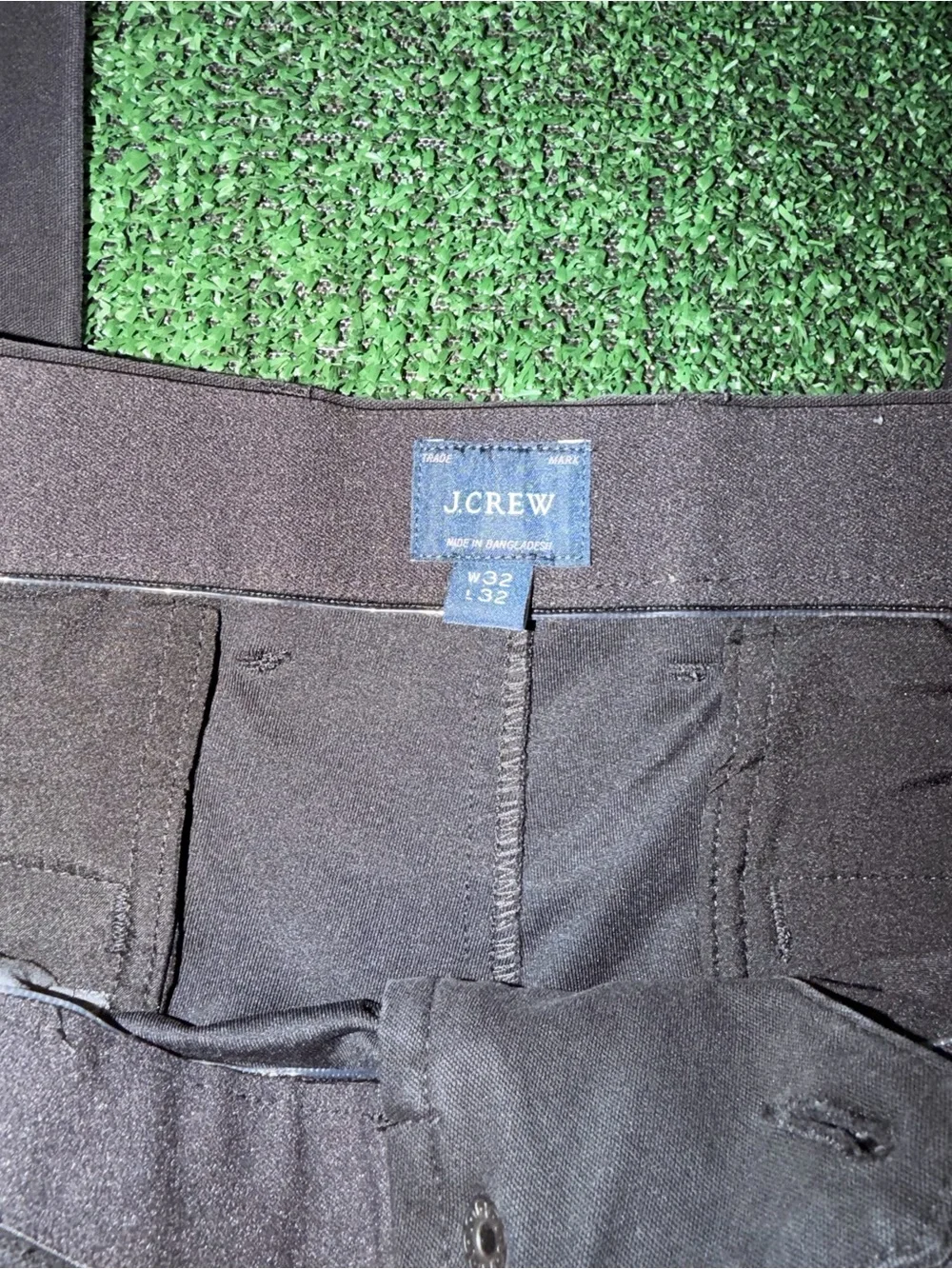 J.Crew 770 Straight Fit Pants Black Hidden Button Performance Chino Mens 32x32